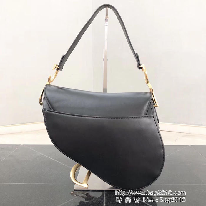 DIOR迪奧 2018新款 黑色大號Saddle Bag馬鞍包  zdo1129